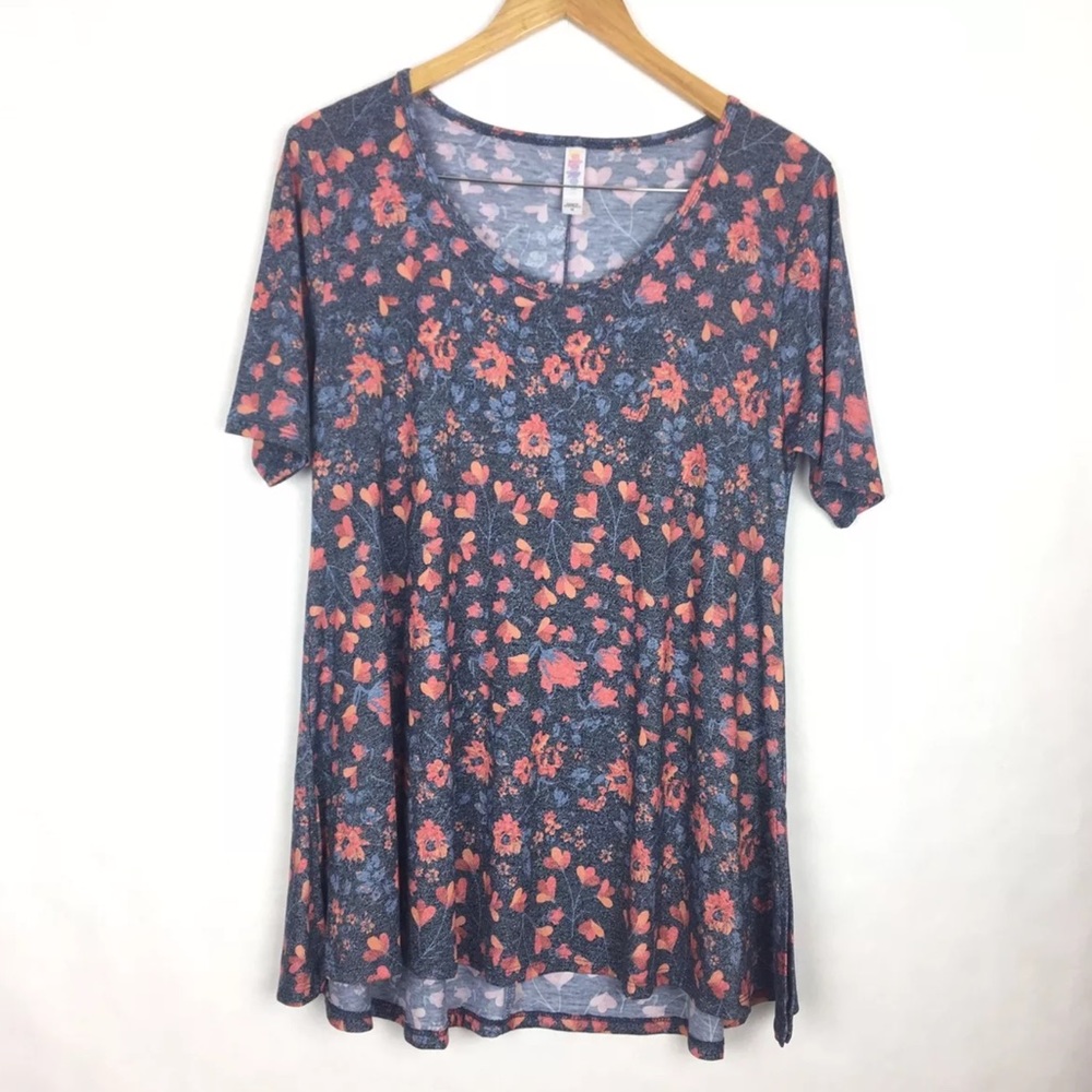 LuLaRoe Women's Perfect Tee Floral Vintage Wash M